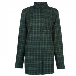 Image of Kangol Long Sleeve Check Shirt Ladies - Green/Black
