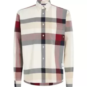 Image of TOMMY HILFIGER Placed Global Stp Chk Shirt - White