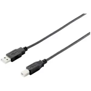 Image of Equip USB cable USB-A plug, USB-B plug 3m Black 128861