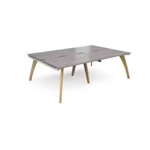 Image of Fuze double back to back desks 2400mm x 1600mm - white frame and grey