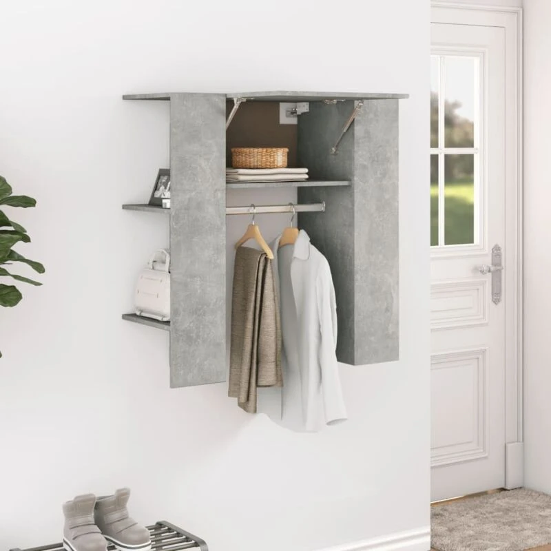 Image of Vidaxl Hallway Cabinet Concrete Grey 97.5X37X99cm Engineered Wood, Grey 808769