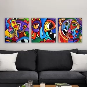 Image of pmdr40 Multicolor Decorative Canvas Painting (3 Pieces)