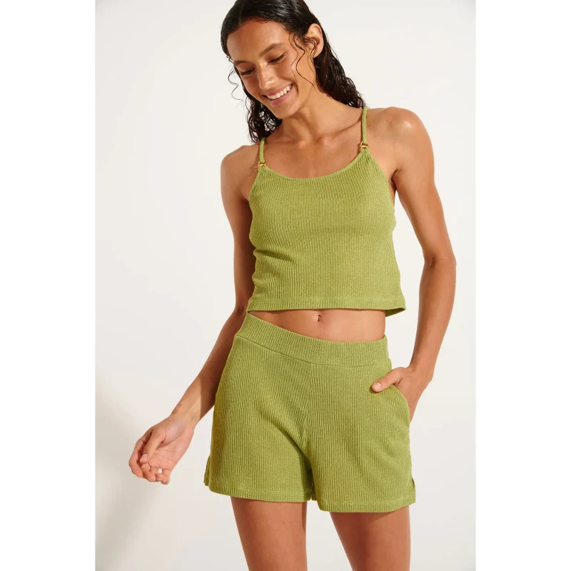 Image of banana moon Womens shorts Banana Moon Aska Goldenrib Vert Female L