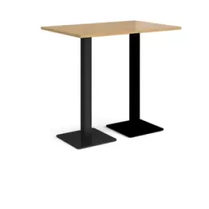 Image of Brescia rectangular poseur table with flat square Black bases 1200mm x 800mm - oak