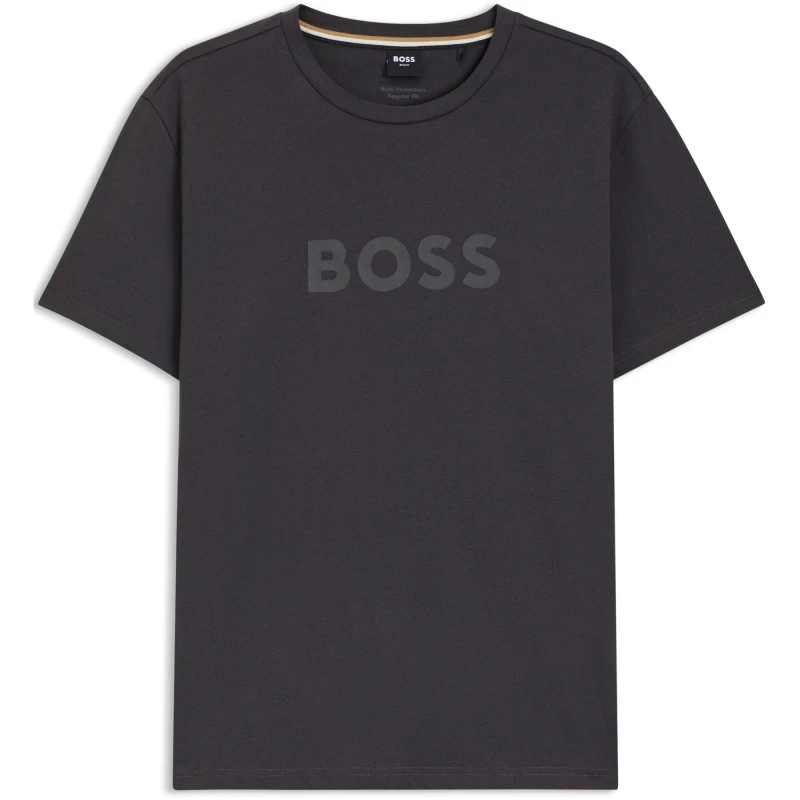 Image of Boss Mens HBW Logo T-Shirt, Logo Printed Dark Grey male Small