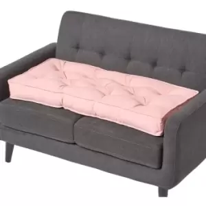 Image of Pink Cotton 2 Seater Booster Cushion - Pink - Homescapes