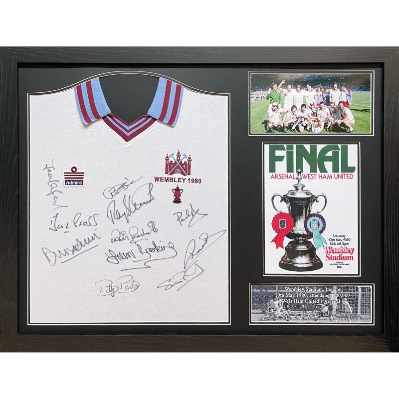 Image of AllStarSignings Ltd West Ham Utd 1980 FA Cup Winners signed & framed s Claret unisex One Size