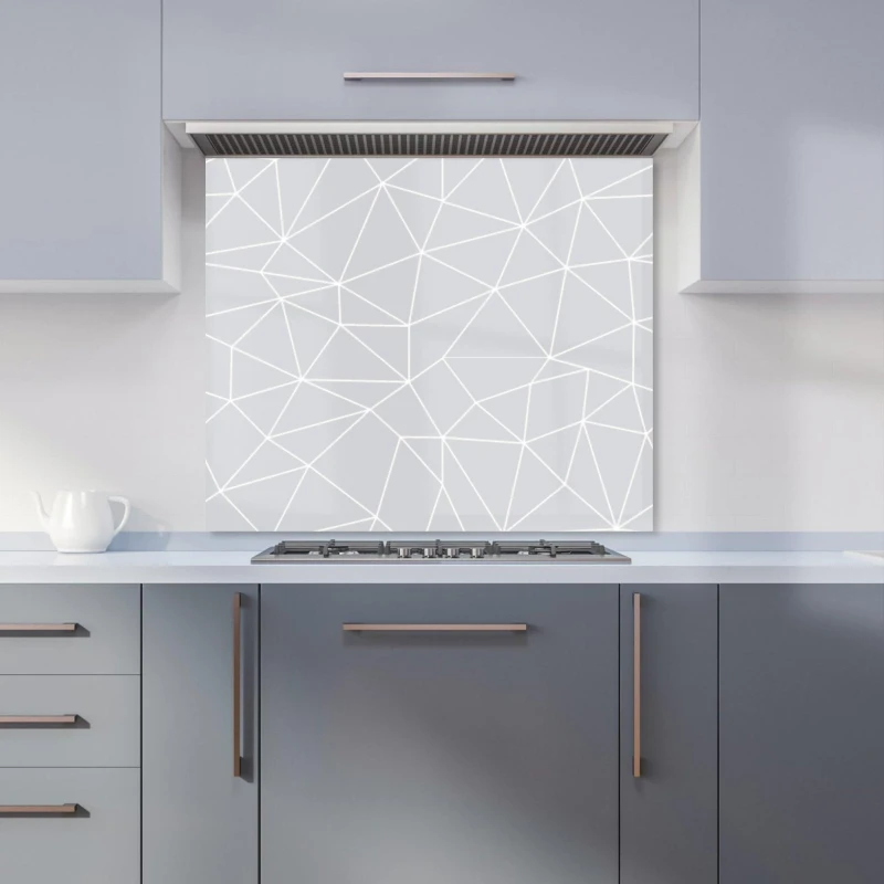 Image of Warren Reed - Designer Geometric Triangle Pattern Kitchen Splashback in Grey Size: 900mm x 650mm Grey Unisex 900mm x 650mm