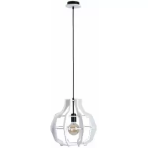 Image of Keter Bento Wire Frame Pendant Ceiling Light White, 38.5cm, 1x E27