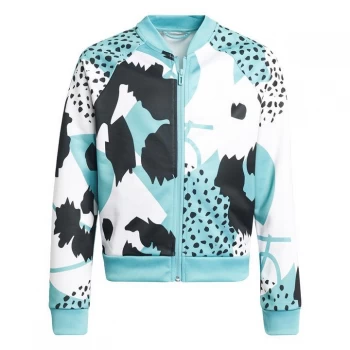 Image of adidas AEROREADY Animal Print Warm-Up Zip-Pocket Regular - White / Mint Ton / Black