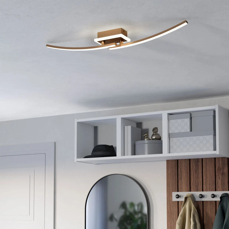 Image of EGLO Lungolago Bronze Steel Minimalist Ceiling Light Brown