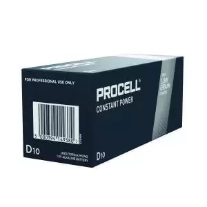 Image of Duracell Procell Constant D Battery Pack of 10 5000394149380 DU14938