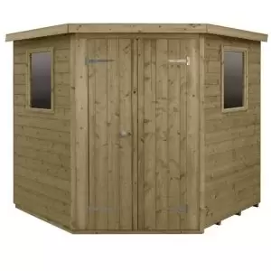 Image of Forest 7X7 Pent Pressure Treated Tongue & Groove Shed With Floor