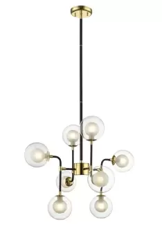 Image of Remy 8 Light Pendant Ceiling Light Gold Black