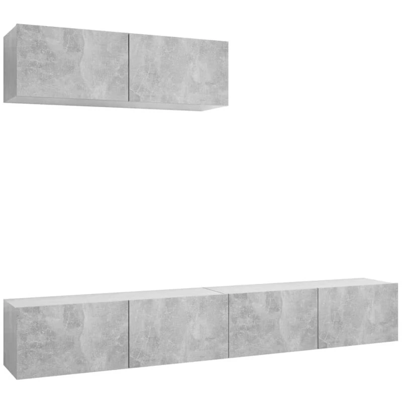 Image of VIDAXL TV Cabinets 3 pcs Concrete Grey Engineered Wood Vidaxl 8720286574164