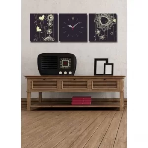Image of 3P2828CS-15 Multicolor Decorative Canvas Wall Clock (3 Pieces)