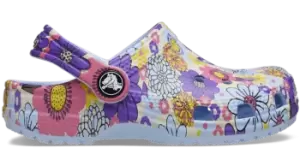 Image of Crocs Toddler Classic Retro Floral Clogs Kids Blue Calcite / Multi C6