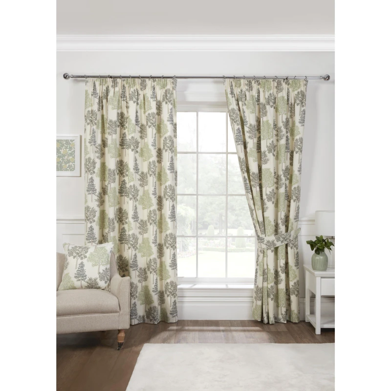 Image of Coppice Ready Made Pencil Pleat Curtains Apple