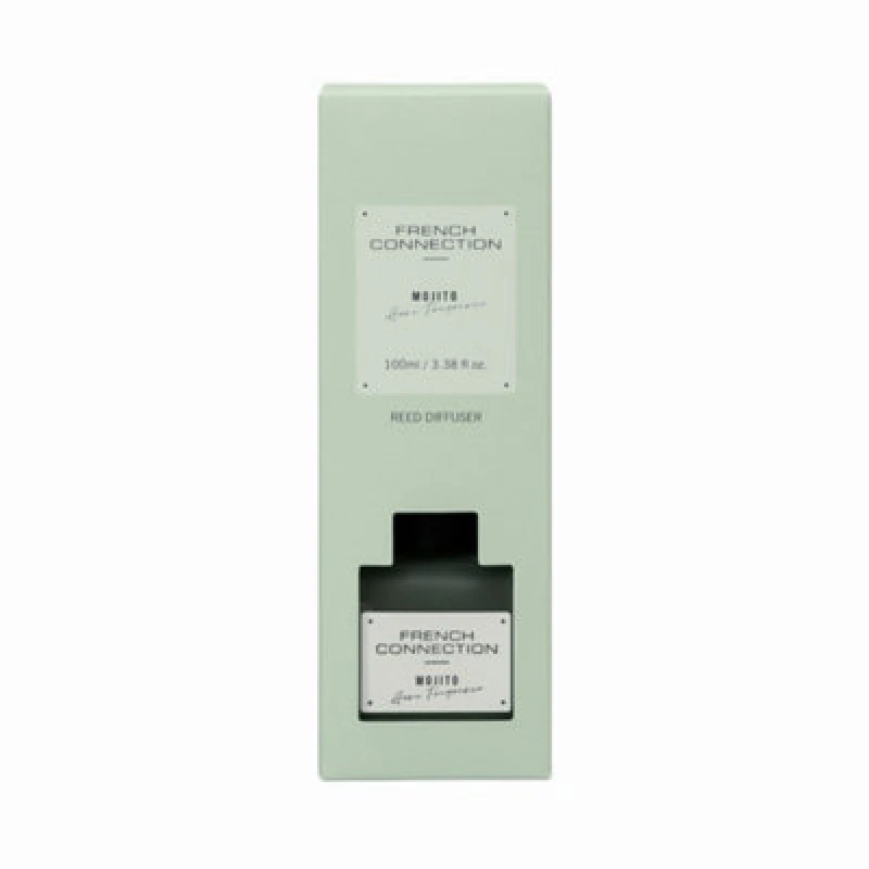 Image of French Connection French Connection Mango Mojito Reed Diffuser 100ml Square Design in Light Green Light Green 100ml Unisex 5056791600993