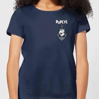 Image of Popeye Anchor Womens T-Shirt - Navy - S