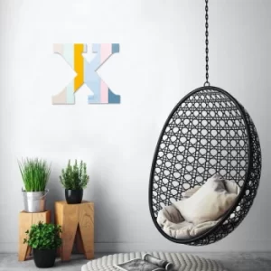 Image of Alphabet X Multicolor Decorative Wooden Wall Accessory