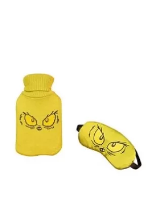 Image of The Grinch Hot Water Bottle And Sleep Mask Set