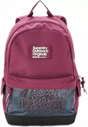 Image of Superdry Leopard Mesh Pocket Montana Backpack - Purple, Women