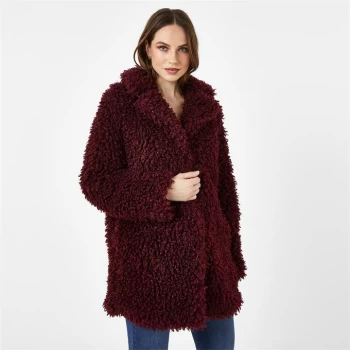 Image of Biba BIBA Faux Fur Borg Jacket - Red