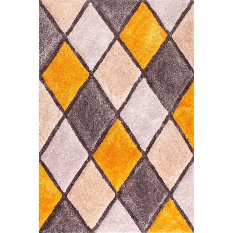 Image of Ultimate Rug 3D CARVED DIAMOND Ochre unisex 120x170cm