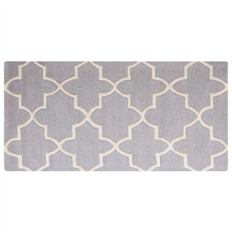 Image of Beliani Rug Silvan Light Grey 80 X 150 Cm Wool