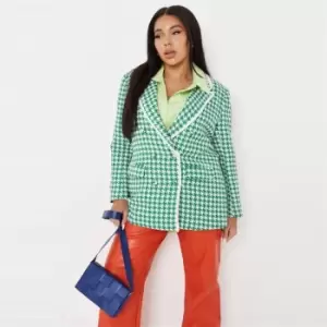 Image of Missguided Boucle Double Breasted Blazer - Green