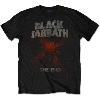 Image of Black Sabbath - The End Mushroom Cloud Print Unisex Large T-Shirt - Black
