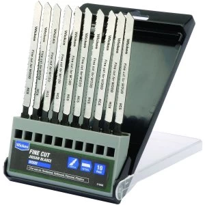 Image of Wickes T Shank Fine Cut Jigsaw Blade for Wood Pack 10