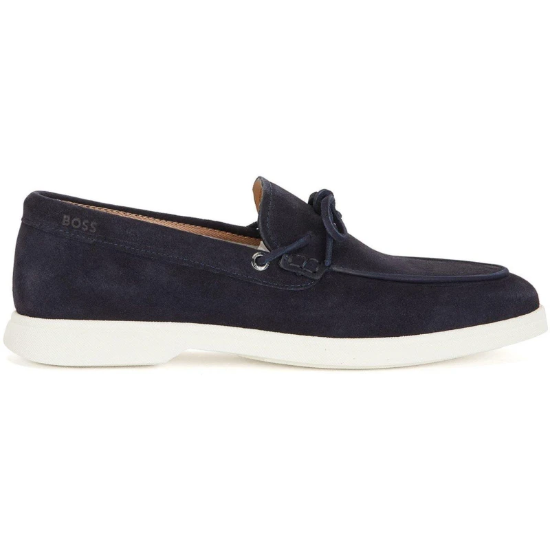 Image of Boss Sienne Moccasin Shoes Dark Blue male UK 6