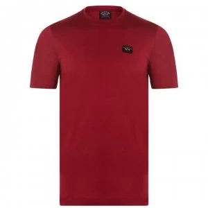 Image of Paul And Shark Basic Crew Neck T Shirt - Burgundy 142