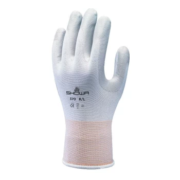 Image of Nitrile Coated Grip Gloves, Grey/White, Size 7 - Showa