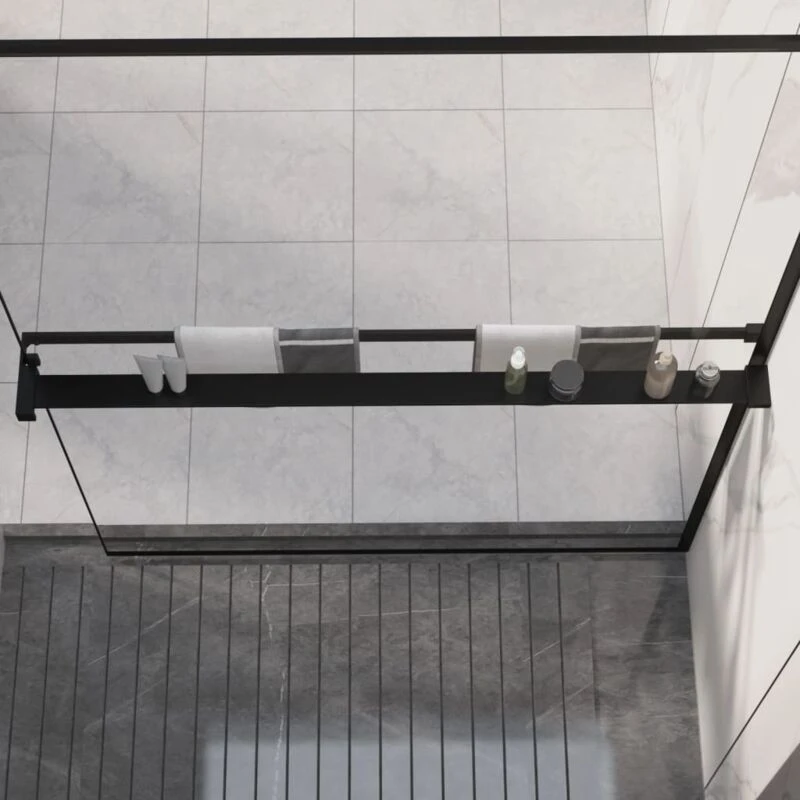 Image of VIDAXL Shower Shelf for Walk-in Shower Wall Black 118cm Aluminium Vidaxl 8720845729998