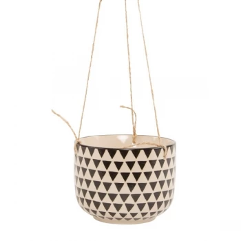Image of Sass & Belle Black Geo Isla Hanging Planter