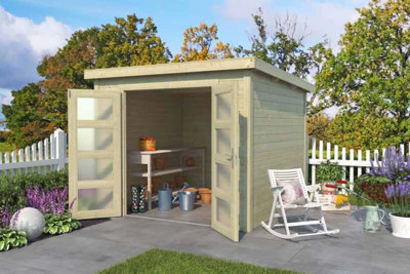 Image of Lasita Maja Zambezi 3-Log Cabin, Wooden Garden Room, Timber Summerhouse, Home Office - L270 X W224.6 X H210.9 Cm