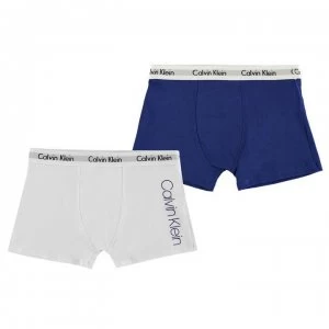 Image of Calvin Klein Klein 2 Pack Trunks - White/Blue