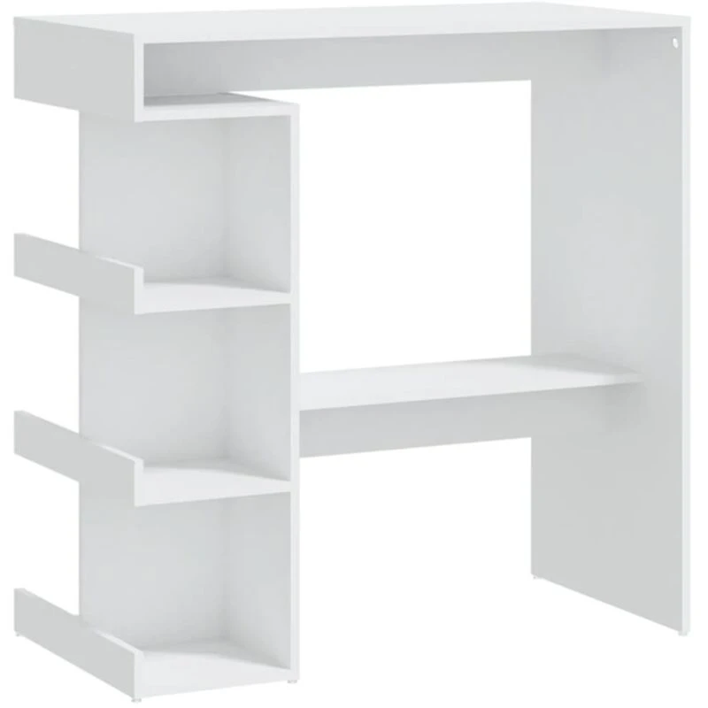 Image of VIDAXL Bar Table with Storage Rack White 100x50x101.5cm Engineered Wood Vidaxl 8720286834145