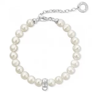 Image of THOMAS SABO Freshwater Pearl Charm Club Bracelet X0225-082-14-L18-5V