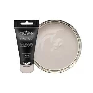 Image of Crown Matt Emulsion Paint - Linen Blend Tester Pot - 40ml