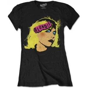 Image of Blondie - Punk Logo Womens X-Large T-Shirt - Black