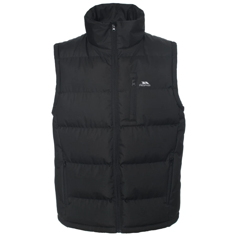 Image of Trespass Trespass Men Clasp Padded Gilet Bodywarmer in Black Size: X-Small Black XS Male 5054752062033