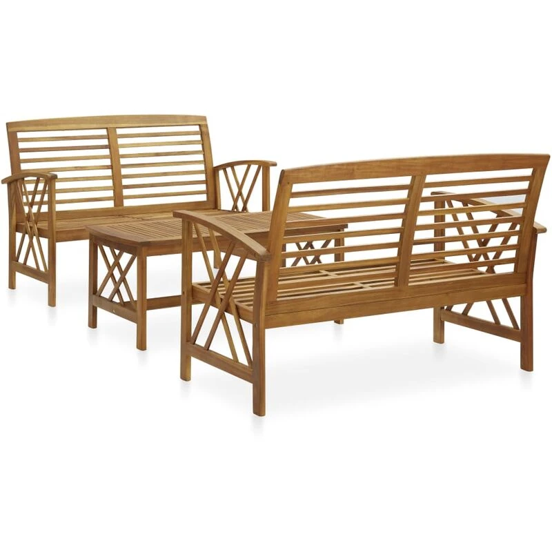 Image of VIDAXL 3 Piece Garden Lounge Set Solid Acacia Wood Vidaxl 8720286207635