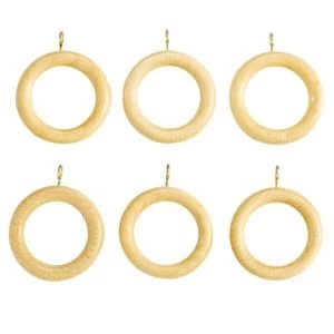 Image of Colours Modern Pine Effect Wood Curtain Ring Dia28mm