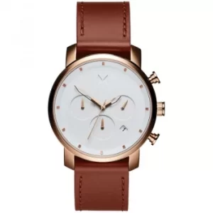 Image of MVMT Rose Gold Natural Tan Chrono 40 Watch