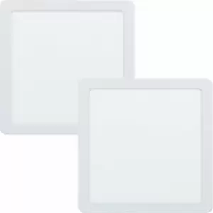 Image of 2 pack Ceiling Flush Downlight 216mm White Square Spotlight 16.5W 3000K led