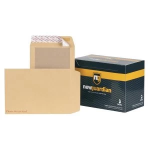 Image of New Guardian C4 Heavyweight Board Backed Peel and Seal Envelopes 130gsm Manilla Pack of 125